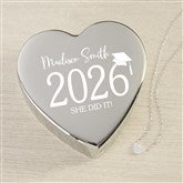 Classic Graduation Personalized Heart Jewelry Box with Heart Necklace - 48318