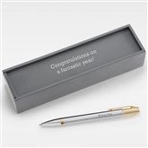 Engraved Silver  Gold Ballpoint Pen and Box   - 48490