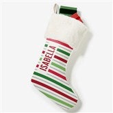 Holiday Stripes Personalized Christmas Stockings - 48703