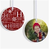 Christmas Snowflake Repeating Name Personalized Ornament - 48908