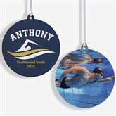 Swimming Personalized Christmas Ornaments - 49005