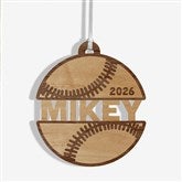 Baseball Personalized Wood Ornament - 49044