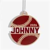 Baseball Personalized Wood Ornament - 49044