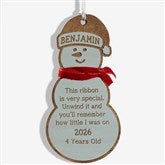Child Growth Chart Personalized Wood Snowman Ornament - 49063