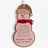 Child Growth Chart Personalized Wood Snowman Ornament - 49063