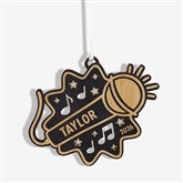 Music Microphone Personalized Wood Christmas Ornament - 49067