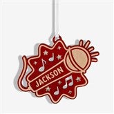 Music Microphone Personalized Wood Christmas Ornament - 49067