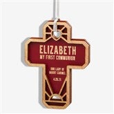 Faithful Cross Personalized Wood Christmas Ornaments - 49074