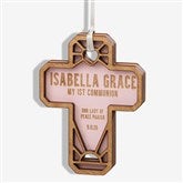 Faithful Cross Personalized Wood Christmas Ornaments - 49074