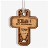 Faithful Cross Personalized Wood Christmas Ornaments - 49074