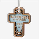 Faithful Cross Personalized Wood Christmas Ornaments - 49074