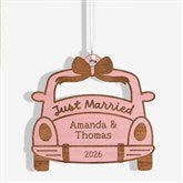 Just Married Personalized Wood Wedding Ornaments - 49075