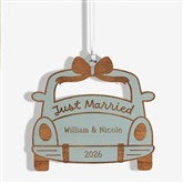 Just Married Personalized Wood Wedding Ornaments - 49075