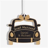 Just Married Personalized Wood Wedding Ornaments - 49075