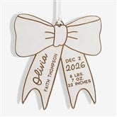 Baby Bow Personalized Wood Christmas Ornaments - 49082