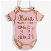 Baby Bodysuit Personalized Wood Ornaments - 49083