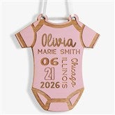 Baby Bodysuit Personalized Wood Ornaments - 49083