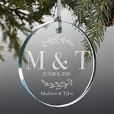 Couple Initials Personalized Glass Ornaments - 49237