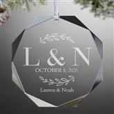 Couples Initials Personalized Premium Octagon Ornament - 49238