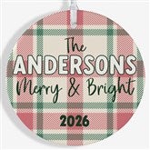 Festive Plaid Personalized Christmas Ornaments - 49259