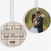 Festive Plaid Personalized Christmas Ornaments - 49259