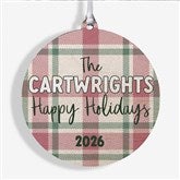 Festive Plaid Personalized Christmas Ornaments - 49259