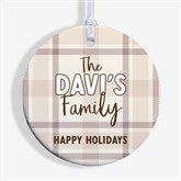 Festive Plaid Personalized Christmas Ornaments - 49259