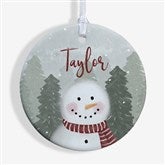 Watercolor Snowman Personalized Christmas Ornaments - 49261