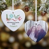 Frosted Love Personalized Heart Wedding Ornaments - 49277