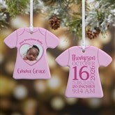 Baby Birth Info Personalized Photo T-Shirt Ornaments - 49288