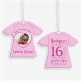 Baby Birth Info Personalized Photo T-Shirt Ornaments - 49288