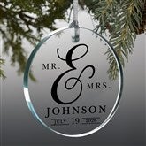 Moody Chic Personalized Wedding Glass Ornament  - 49626