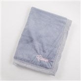 Embroidered Kids Receiving Blanket 30x40quot; in Storm Cloud Blue      - 50634