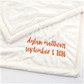 Embroidered Kids Receiving Blanket 30x40quot; in Natural Beige    - 50637