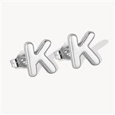Silver Initial Earring