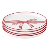 Red Bow Plate Set of 4