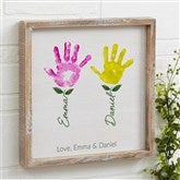 Kids Handprint Art Personalized Barnwood Frame Wall Art  - 52592