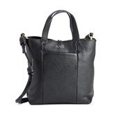 Leather Mini Tote - Black