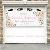Floral First Communion Personalized Banner - 53254