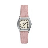 Engraved Fossil Harlow Silver  Pink Leather Watch  - 53366