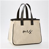 Kittenish quot;Mrs.quot; Canvas and Leather Mini Tote Bag   - 53459