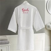 Kittenish Bridal Party Embroidered Waffle Weave Kimono Robe   - 53469