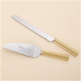 Engraved Gold Hammered Cake Server Set by Jessie James Decker - 53470