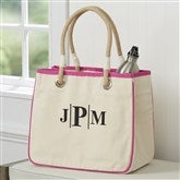 Kittenish Embroidered Canvas Rope Tote  - 53533