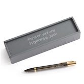 Engraved Reflections Gunmetal  Gold Ballpoint Pen and Box - 53594