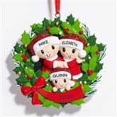 Holly Jolly Family Wreath Personalized Christmas Ornament  - 53820
