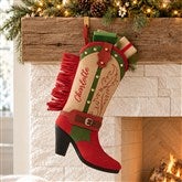 Cowgirl Boot Personalized Christmas Stocking  - 54504
