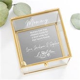 Engraved Floral Message Glass Jewelry Box   - 54772