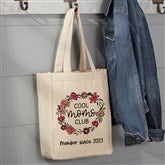 Kittenish Personalized Floral Wreath Mothers Day Canvas Tote Bags   - 54793