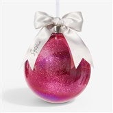 Holiday Bow-Tied Personalized Glitter Ball Ornament  - 54873
